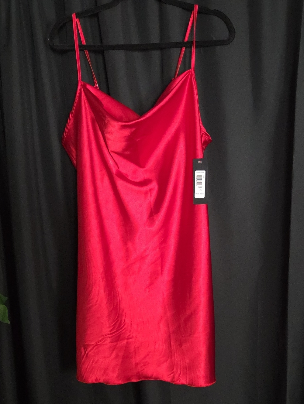 bebe Red Satin Cowl Neck Slip Dress XL NWT Y2K